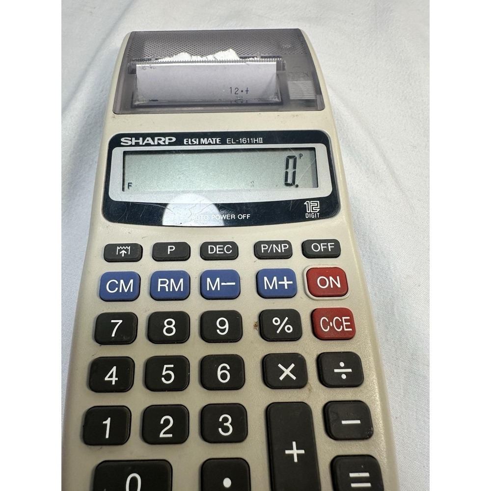 Vintage Sharp ELSI MATE EL-1611H Handheld Printing Calculator Tested Working
